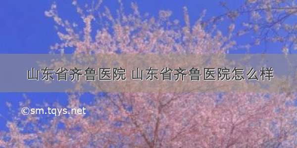 山东省齐鲁医院 山东省齐鲁医院怎么样