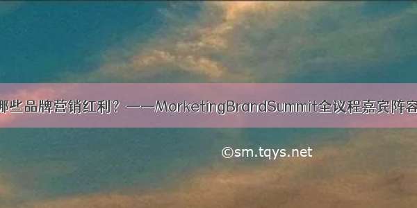 还有哪些品牌营销红利？——MorketingBrandSummit全议程嘉宾阵容公布