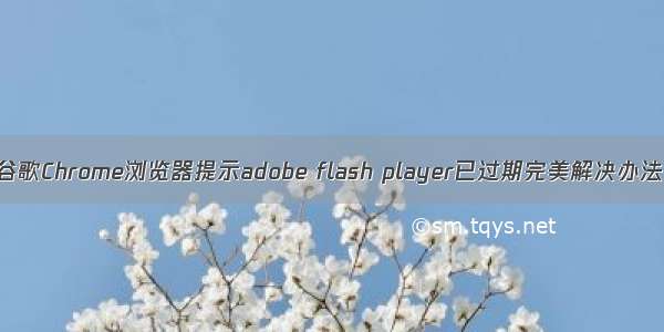 谷歌Chrome浏览器提示adobe flash player已过期完美解决办法