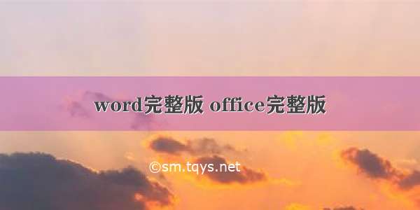 word完整版 office完整版