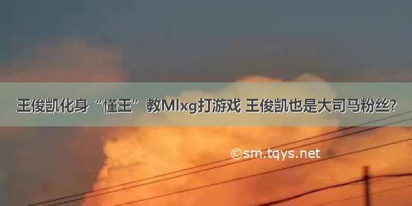 王俊凯化身“懂王”教Mlxg打游戏 王俊凯也是大司马粉丝？