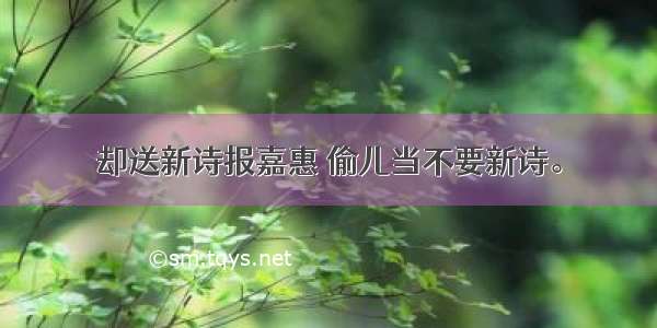 却送新诗报嘉惠 偷儿当不要新诗。