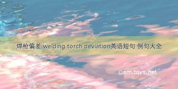 焊枪偏差 welding torch deviation英语短句 例句大全