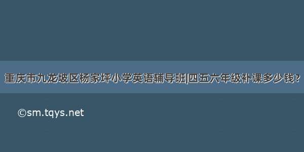 重庆市九龙坡区杨家坪小学英语辅导班|四五六年级补课多少钱？