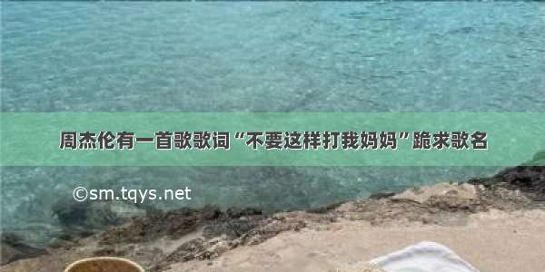 周杰伦有一首歌歌词“不要这样打我妈妈”跪求歌名