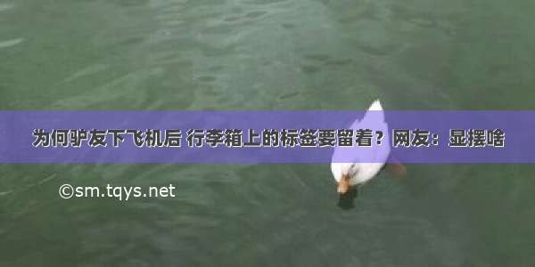 为何驴友下飞机后 行李箱上的标签要留着？网友：显摆啥