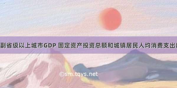 全国省会及副省级以上城市GDP 固定资产投资总额和城镇居民人均消费支出数（1949-）