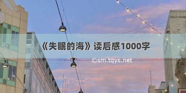 《失眠的海》读后感1000字