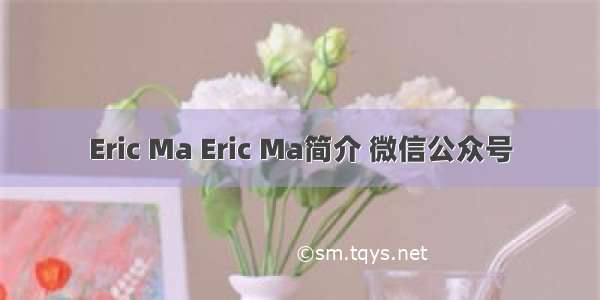Eric Ma Eric Ma简介 微信公众号