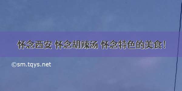 怀念西安 怀念胡辣汤 怀念特色的美食！