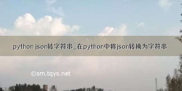 python json转字符串_在python中将json转换为字符串