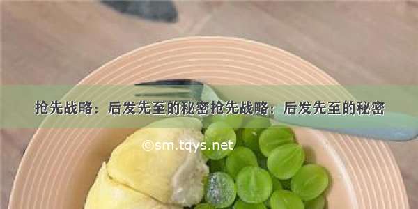 抢先战略：后发先至的秘密抢先战略：后发先至的秘密