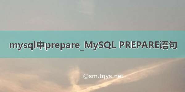 mysql中prepare_MySQL PREPARE语句