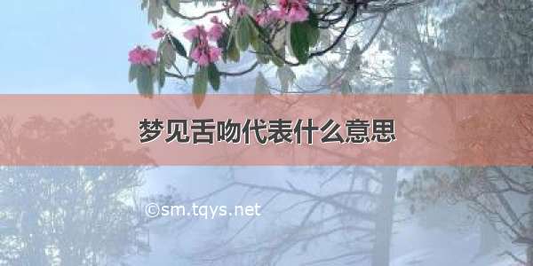 梦见舌吻代表什么意思