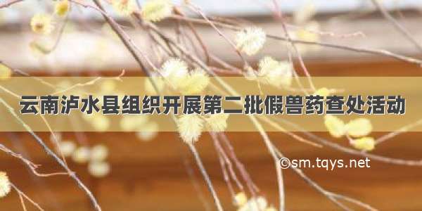 云南泸水县组织开展第二批假兽药查处活动