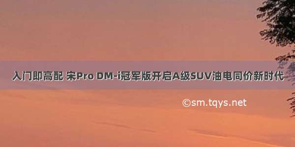 入门即高配 宋Pro DM-i冠军版开启A级SUV油电同价新时代