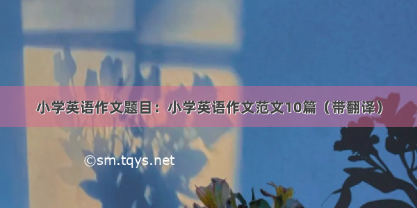 小学英语作文题目：小学英语作文范文10篇（带翻译）