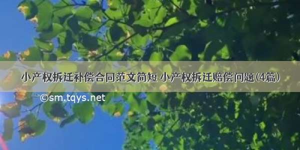 小产权拆迁补偿合同范文简短 小产权拆迁赔偿问题(4篇)