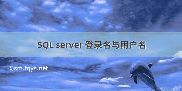 SQL server 登录名与用户名