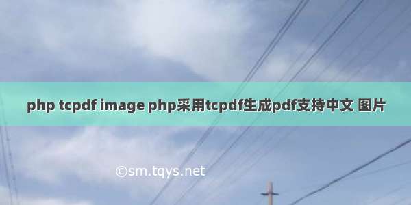php tcpdf image php采用tcpdf生成pdf支持中文 图片