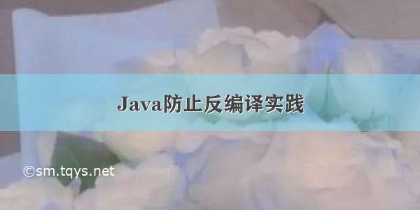 Java防止反编译实践