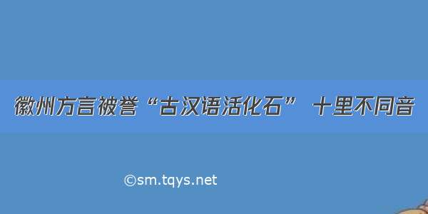 徽州方言被誉“古汉语活化石” 十里不同音