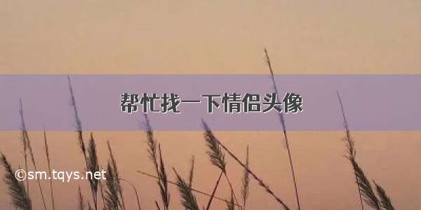 帮忙找一下情侣头像