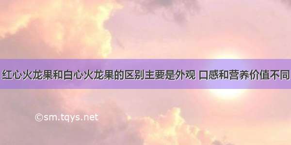 红心火龙果和白心火龙果的区别主要是外观 口感和营养价值不同