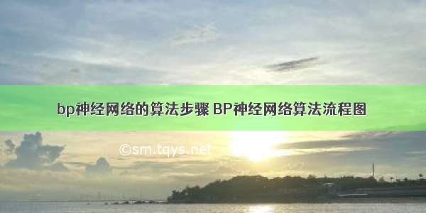 bp神经网络的算法步骤 BP神经网络算法流程图