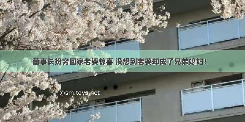 董事长扮穷回家老婆惊喜 没想到老婆却成了兄弟媳妇！