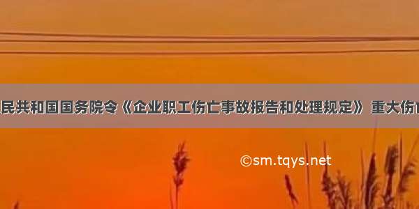 根据中华人民共和国国务院令《企业职工伤亡事故报告和处理规定》 重大伤亡事故指()。