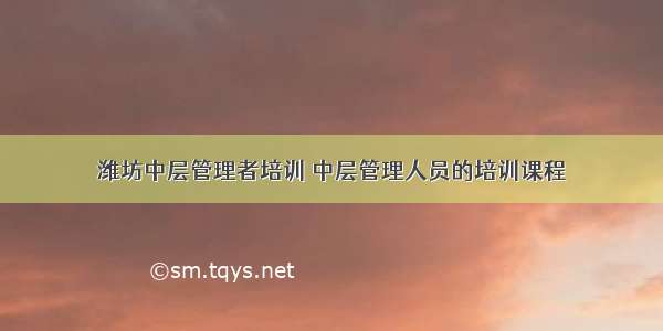 潍坊中层管理者培训 中层管理人员的培训课程