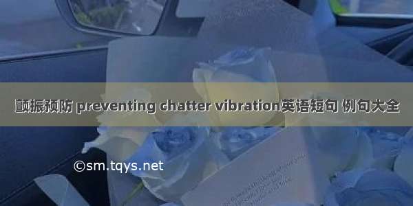 颤振预防 preventing chatter vibration英语短句 例句大全