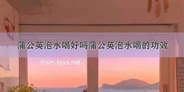 蒲公英泡水喝好吗蒲公英泡水喝的功效