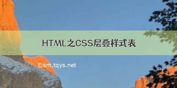 HTML之CSS层叠样式表