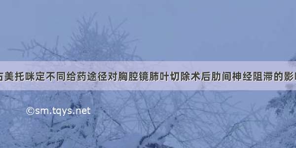 右美托咪定不同给药途径对胸腔镜肺叶切除术后肋间神经阻滞的影响