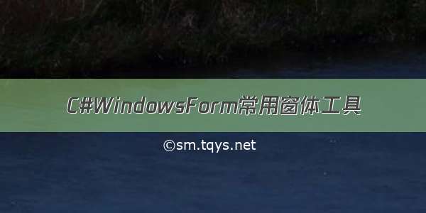 C#WindowsForm常用窗体工具