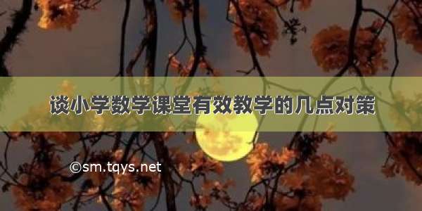 谈小学数学课堂有效教学的几点对策