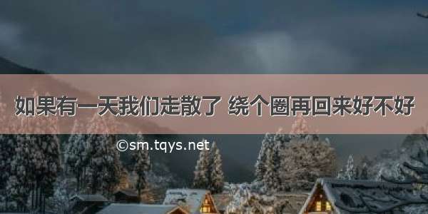 如果有一天我们走散了 绕个圈再回来好不好