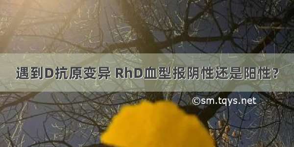 遇到D抗原变异 RhD血型报阴性还是阳性？