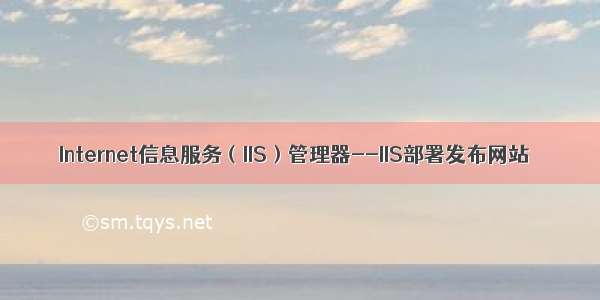 Internet信息服务（IIS）管理器--IIS部署发布网站