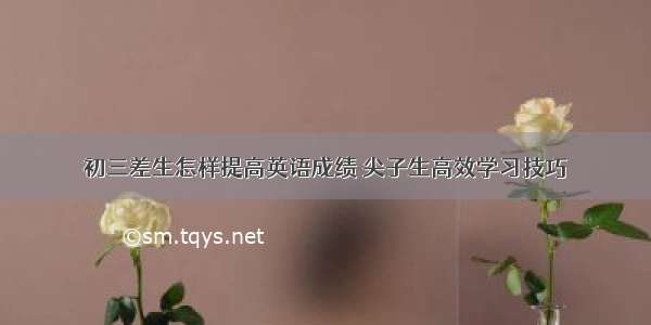 初三差生怎样提高英语成绩 尖子生高效学习技巧