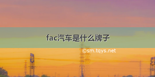 fac汽车是什么牌子