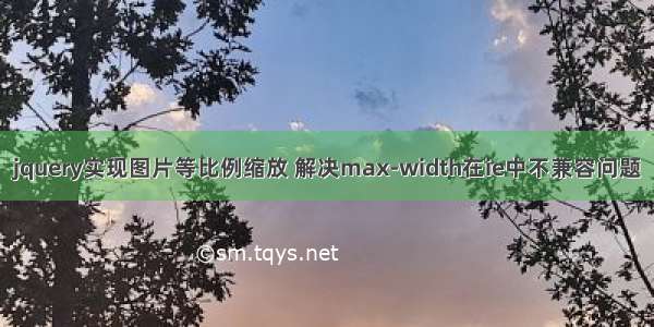 jquery实现图片等比例缩放 解决max-width在ie中不兼容问题