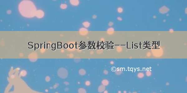 SpringBoot参数校验--List类型