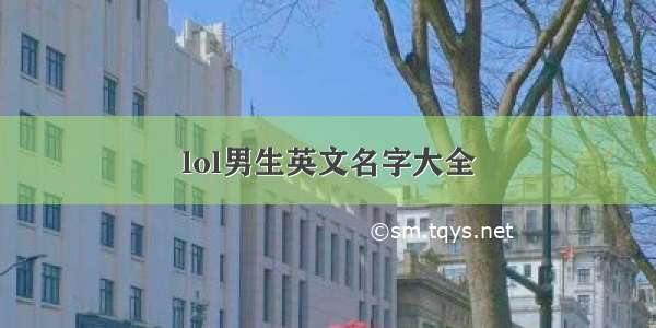 lol男生英文名字大全