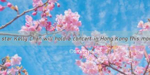▲Hong Kong’s pop star Kelly Chan will hold a concert in Hong Kong this month. She has been