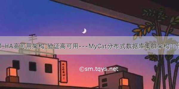 mycat集群_HA高可用架构_验证高可用---MyCat分布式数据库集群架构工作笔记0030