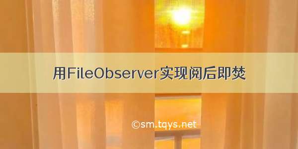 用FileObserver实现阅后即焚