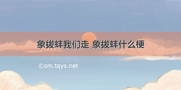 象拔蚌我们走 象拔蚌什么梗